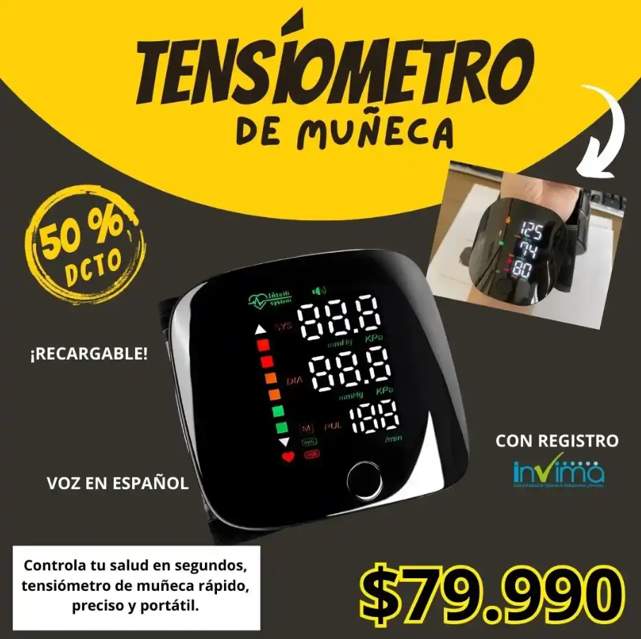 Tensiómetro Digital De Muñeca Recargable