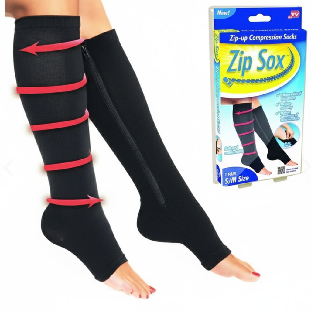 Medias de Compresión con Cierre Anti-Fatiga y Mejora de Circulación