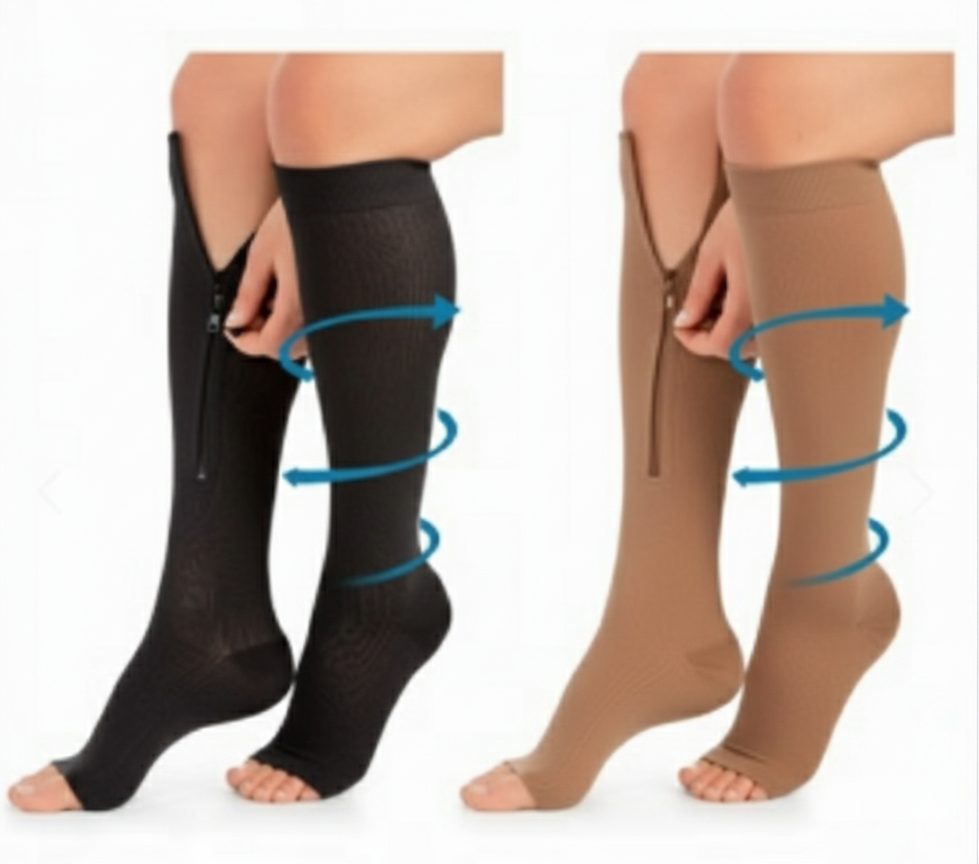 Medias de Compresión con Cierre Anti-Fatiga y Mejora de Circulación
