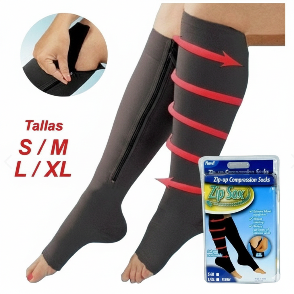 Medias de Compresión con Cierre Anti-Fatiga y Mejora de Circulación