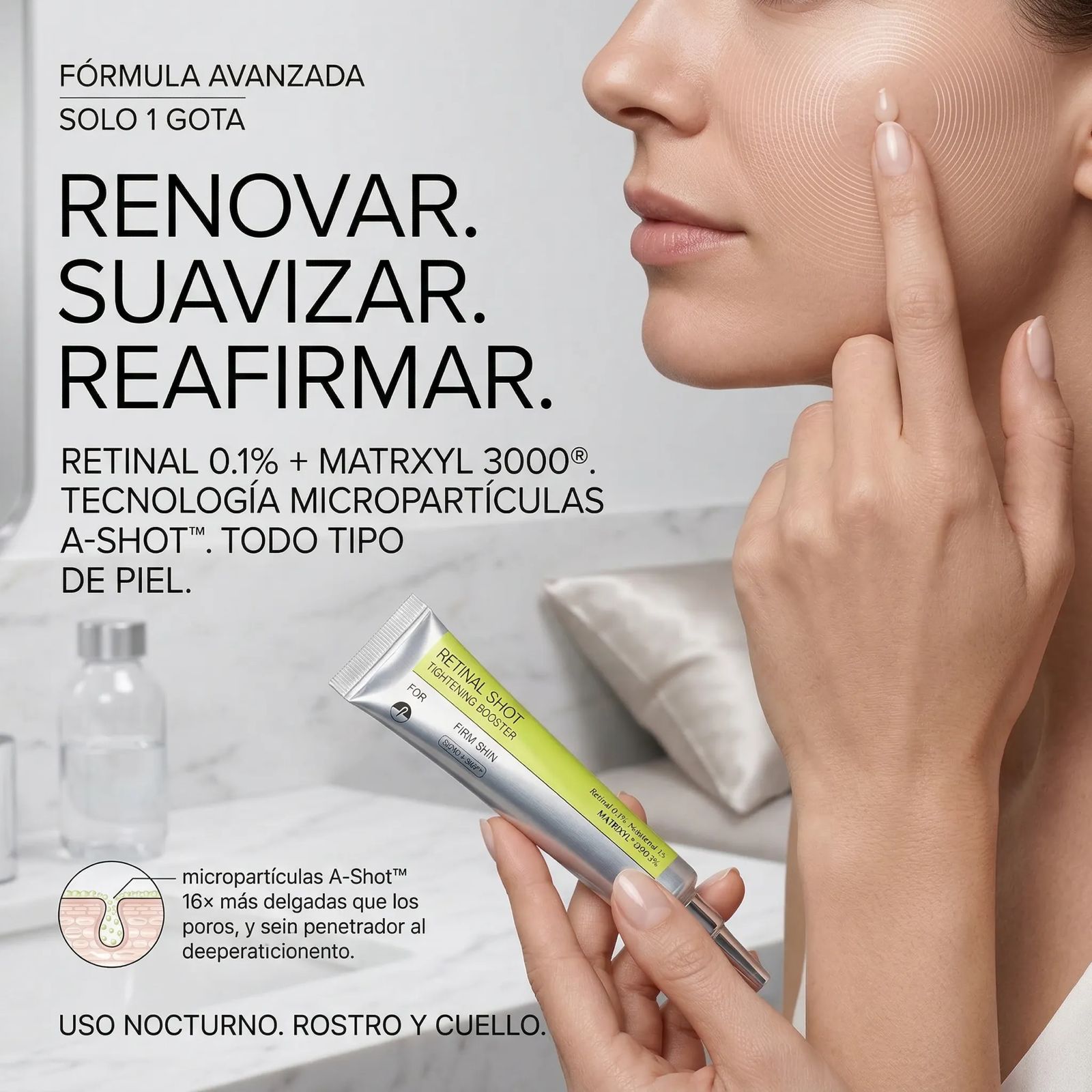 2X1 Retinol Shot Antiedad Renovación Celular y Reducción de Arrugas